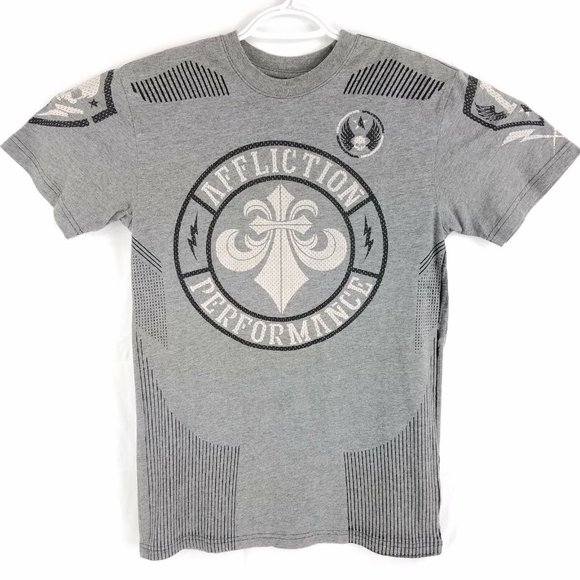 Affliction Other - Affliction Performance Gray Skull Graphic 50/50 T-Shirt, Mens Small